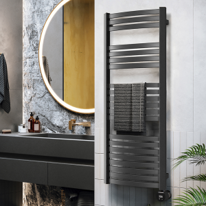 Terma Dexter (Wi Fi Controlled) H1220 x W500mm Matt Black Electric Towel Rail with 600w VEO Heating Element