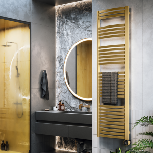 Terma Dexter (Wi Fi Controlled) H1760 x W500mm Brass Electric Towel Rail with 800w VEO Heating Element