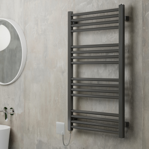 Terma Fiona Sparkling Grey 900 x 500mm Electric Towel Rail with 400W SIM Element