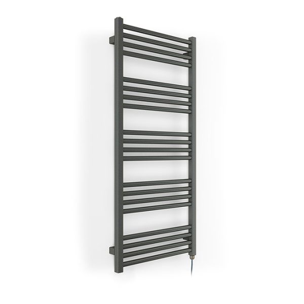 Terma Fiona Sparkling Grey 1140 x 500mm Electric Towel Rail with 600W SIM Element - Image 4