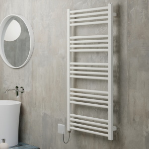 Terma Fiona Matt White 1140 x 500mm Electric Towel Rail with 600W SIM Element