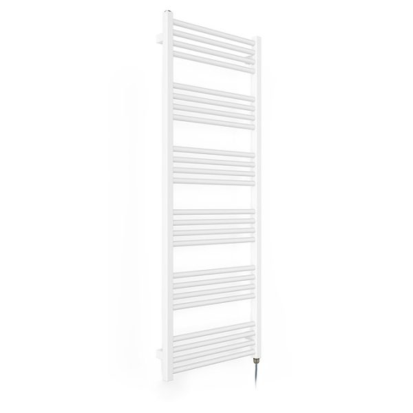 Terma Fiona Matt White 1380 x 500mm Electric Towel Rail with 600W SIM Element - Image 4