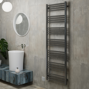 Terma Fiona Sparkling Grey 1620 x 500mm Electric Towel Rail with 800W SIM Element