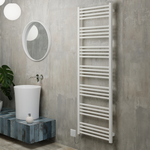 Terma Fiona Matt White 1620 x 500mm Electric Towel Rail with 800W SIM Element