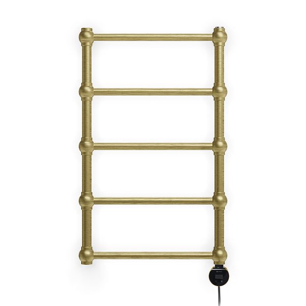 Terma Retro (Wi Fi Controlled) H800 x W504mm Brushed Brass Electric Towel Rail with 200w VEO Heating Element - Image 3