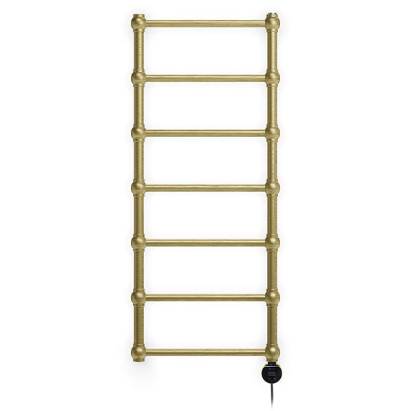 Terma Retro (Wi Fi Controlled) H1170 x W504mm Brushed Brass Electric Towel Rail with 300w VEO Heating Element - Image 3