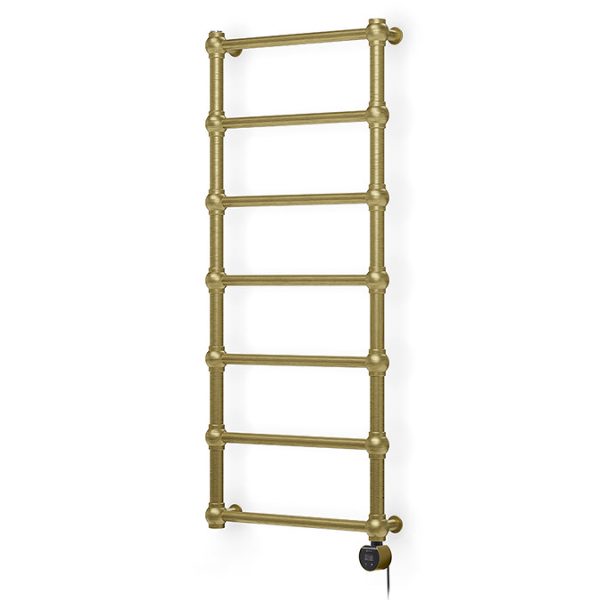 Terma Retro (Wi Fi Controlled) H1170 x W504mm Brushed Brass Electric Towel Rail with 300w VEO Heating Element - Image 4