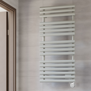 Terma Rolo Towel (Wi Fi Controlled) H1085 x W520mm Salt n Pepper Electric Towel Rail with 600w VEO Heating Element