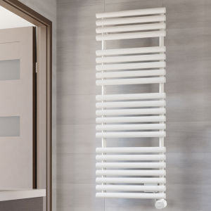 Terma Rolo Towel (Wi Fi Controlled) H1360 x W520mm White Electric Towel Rail with 800w VEO Heating Element