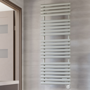 Terma Rolo Towel (Wi Fi Controlled) H1360 x W520mm Salt n Pepper Electric Towel Rail with 800w VEO Heating Element