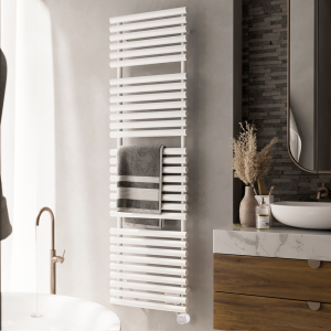 Terma Rolo Towel (Wi Fi Controlled) H1800 x W520mm White Electric Towel Rail with 1kw VEO Heating Element