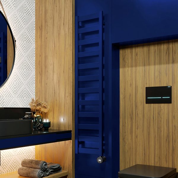 Terma Vivo (Wi Fi Controlled) H1390 x W300mm Denim Electric Towel Rail with 400w VEO Heating Element - Image 3