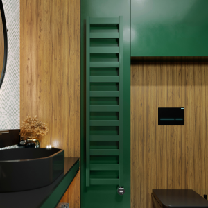 Terma Vivo (Wi Fi Controlled) H1390 x W300mm Matt Green Electric Towel Rail with 400w VEO Heating Element