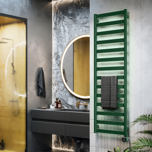 Terma Vivo (Wi Fi Controlled) H1630 x W500mm Matt Green Electric Towel Rail with 600w VEO Heating Element