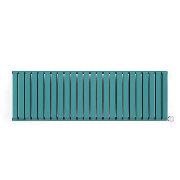 Terma Warp Room (Wi Fi Controlled) H330 x W1565 Matt Teal Electric Radiator with 1kw VEO Heating Element - Image 2