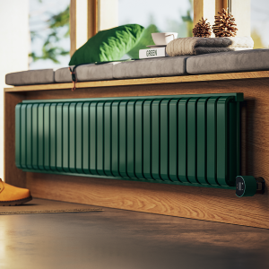 Terma Warp Room (Wi Fi Controlled) H330 x W1565 Matt Green Electric Radiator with 1kw VEO Heating Element