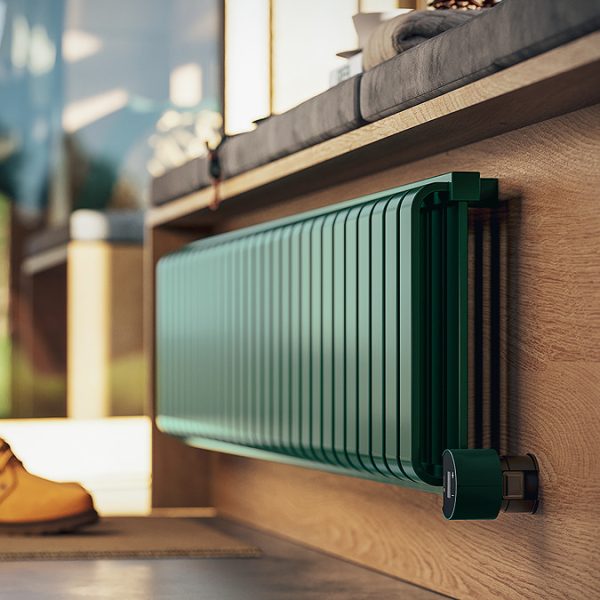 Terma Warp Room (Wi Fi Controlled) H330 x W1565 Matt Green Electric Radiator with 1kw VEO Heating Element - Image 2