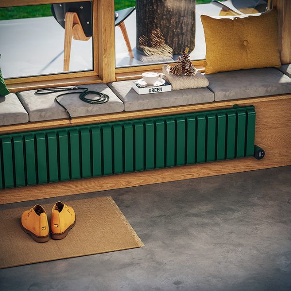 Terma Warp Room (Wi Fi Controlled) H330 x W1565 Matt Green Electric Radiator with 1kw VEO Heating Element - Image 3