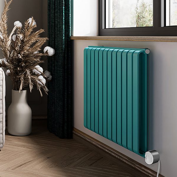 Terma Warp Room (Wi Fi Controlled) H630 x W785mm Matt Teal Electric Radiator with 800w VEO Heating Element - Image 2