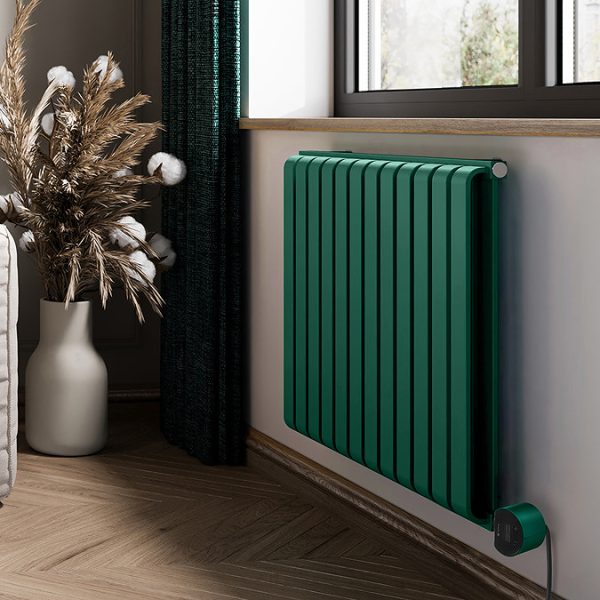 Terma Warp Room (Wi Fi Controlled) H630 x W785mm Matt Green Electric Radiator with 800w VEO Heating Element - Image 2