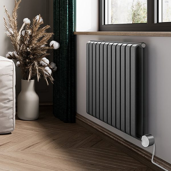 Terma Warp Room (Wi Fi Controlled) H630 x W785mm Salt n Pepper Electric Radiator with 800w VEO Heating Element - Image 3