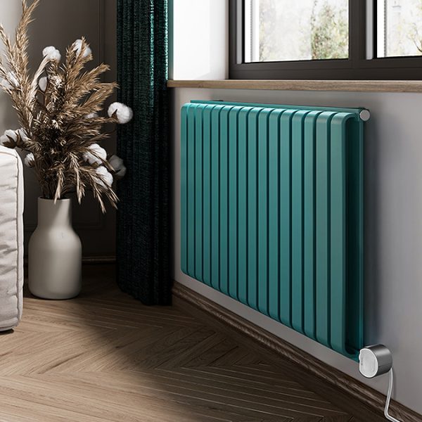 Terma Warp Room (Wi Fi Controlled) H630 x W1045mm Matt Teal Electric Radiator with 1.2kw VEO Heating Element - Image 2