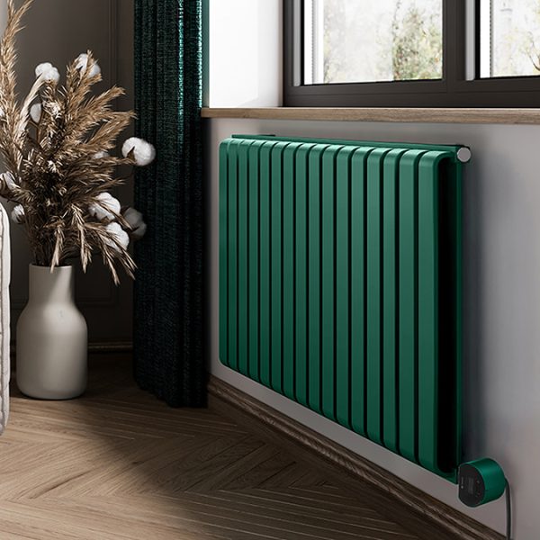 Terma Warp Room (Wi Fi Controlled) H630 x W1045mm Matt Green Electric Radiator with 1.2kw VEO Heating Element - Image 2