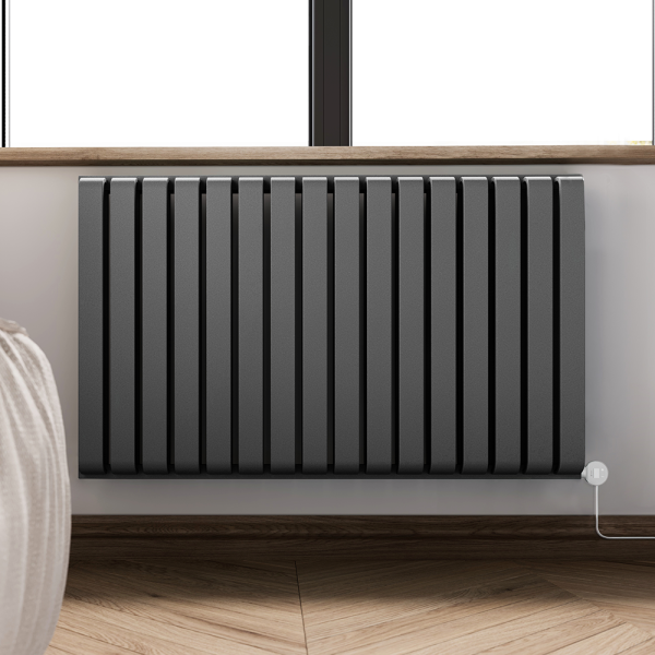 Terma Warp Room (Wi Fi Controlled) H630 x W1045mm Salt n Pepper Electric Radiator with 1.2kw VEO Heating Element