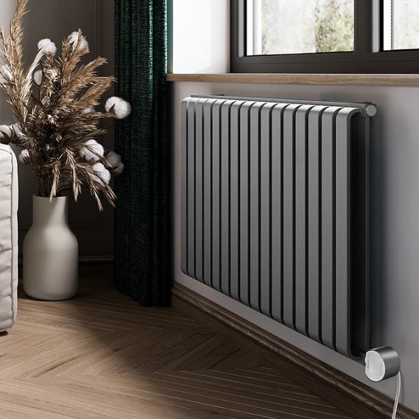 Terma Warp Room (Wi Fi Controlled) H630 x W1045mm Salt n Pepper Electric Radiator with 1.2kw VEO Heating Element - Image 3