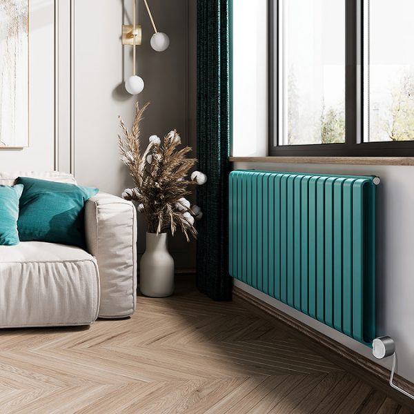 Terma Warp Room (Wi Fi Controlled) H630 x W1305mm Matt Teal Electric Radiator with 1.5kw VEO Heating Element - Image 6