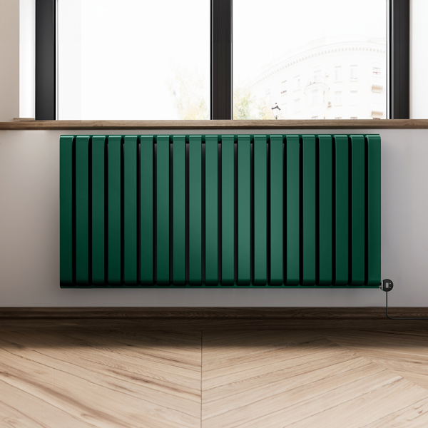 Terma Warp Room (Wi Fi Controlled) H630 x W1305mm Matt Green Electric Radiator with 1.5kw VEO Heating Element