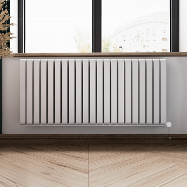 Terma Warp Room (Wi Fi Controlled) H630 x W1305mm Matt White Electric Radiator with 1.5kw VEO Heating Element