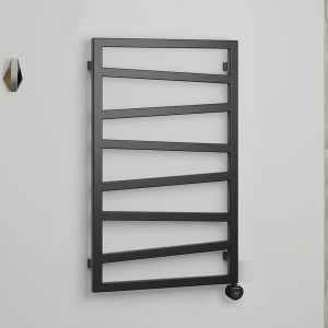 Terma Zig Zag (Wi Fi Controlled) H835 x W500mm Heban Black Electric Towel Rail with 300w VEO Heating Element