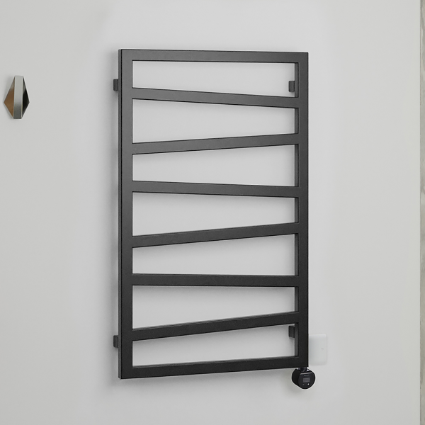 Terma Zig Zag (Wi Fi Controlled) H835 x W500mm Heban Black Electric Towel Rail with 300w VEO Heating Element