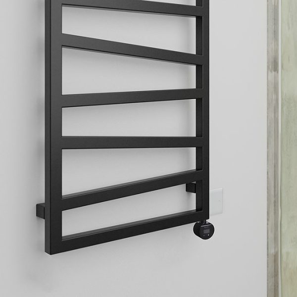 Terma Zig Zag (Wi Fi Controlled) H835 x W500mm Heban Black Electric Towel Rail with 300w VEO Heating Element - Image 3