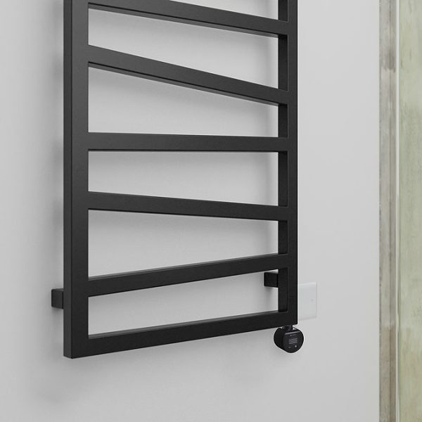 Terma Zig Zag (Wi Fi Controlled) H1070 x W500mm Heban Black Electric Towel Rail with 400w VEO Heating Element - Image 3