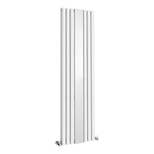 Metro Vertical Radiator with Mirror   White   Double Panel (H1800 x W500mm) - Image 4