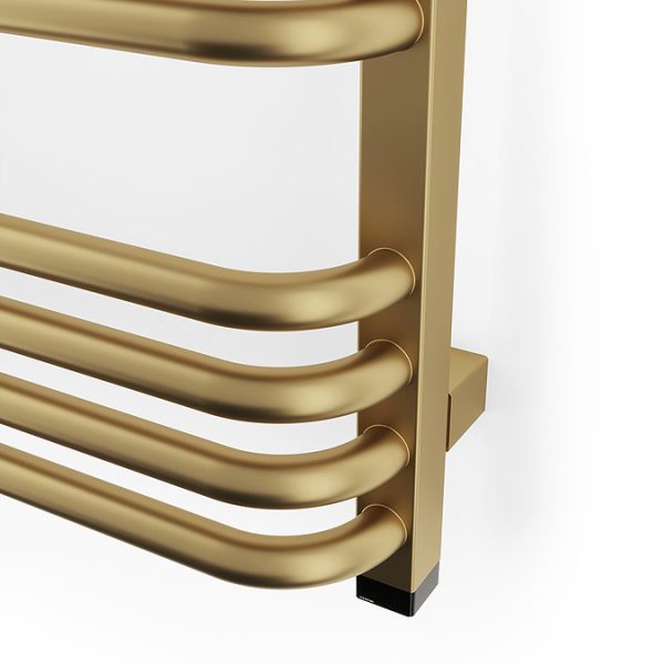 Terma Alex One H760 x W500mm Brass Electric Only Towel Rail - Image 6
