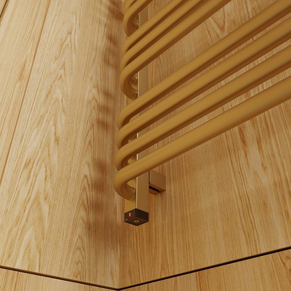 Terma Alex One H760 x W500mm Brass Electric Only Towel Rail - Image 7