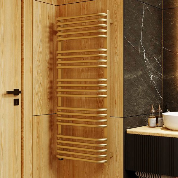 Terma Alex One H1140 x W500mm Brass Electric Only Towel Rail - Image 2