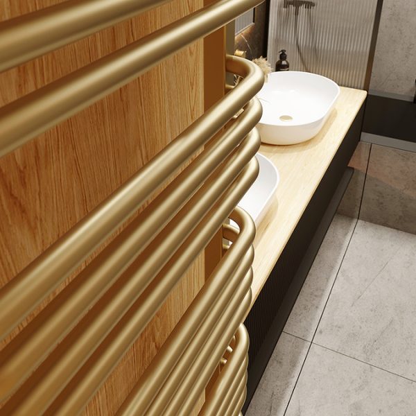 Terma Alex One H1580 x W500mm Brass Electric Only Towel Rail - Image 7