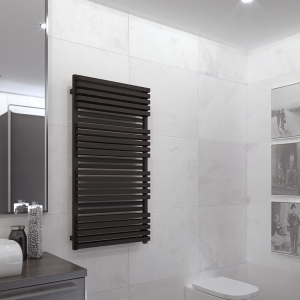 Terma Quadrus Bold One  Metallic Black Electric Towel Rail 450 x 1185mm