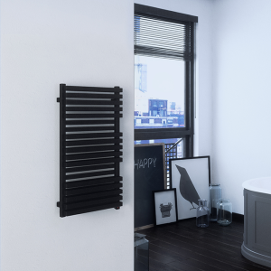 Terma Quadrus Bold One Metallic Black Electric Towel Rail 450 x 870mm