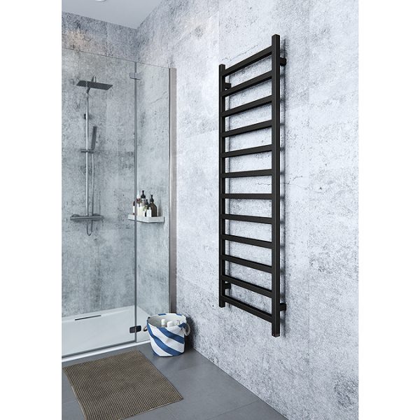 Terma Simple One H1440 x W500mm Heban Black Electric Only Towel Rail - Image 6