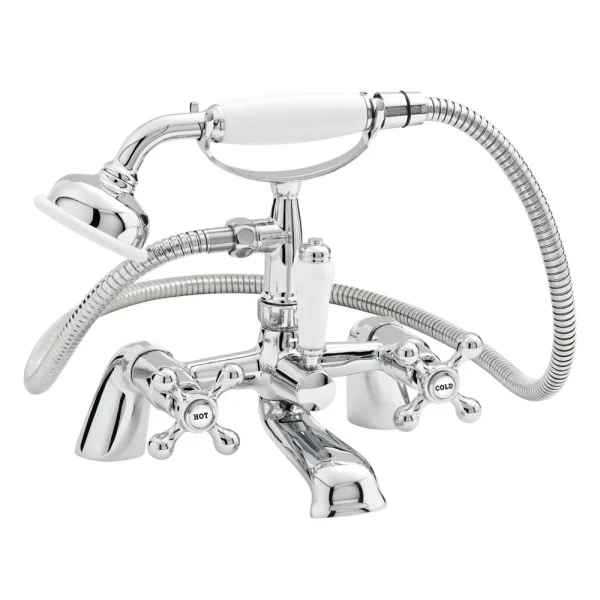 Nuie Viscount Range Bath Shower Mixer with Small Handset   Chrome