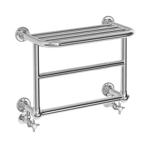 Chatsworth Traditional 450 x 600mm Chrome Heated Towel Rail Shelf