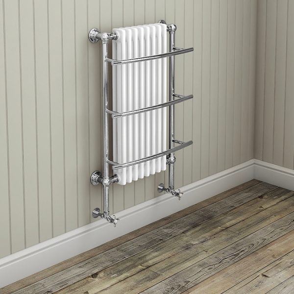 Yale Traditional Wall Hung Towel Rail Radiator (with Valves and Summer Electric Heating Kit) - Image 5