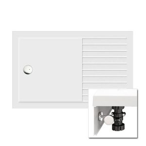 Zamori 35mm Walk in Shower Tray with Leg & Panel Set   Rectangular Internal 1600mm x 800mm