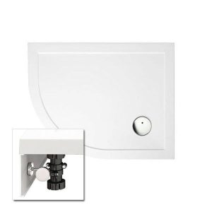 Zamori   35mm Offset Quadrant Shower Tray with Leg & Panel Set   Left Hand 1200mm x 800mm