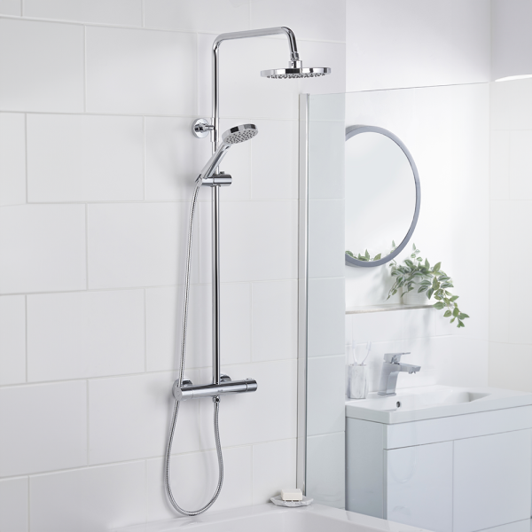 Bristan Zing2 Thermostatic Bar Shower Valve and Rigid Riser Kit   Chrome
